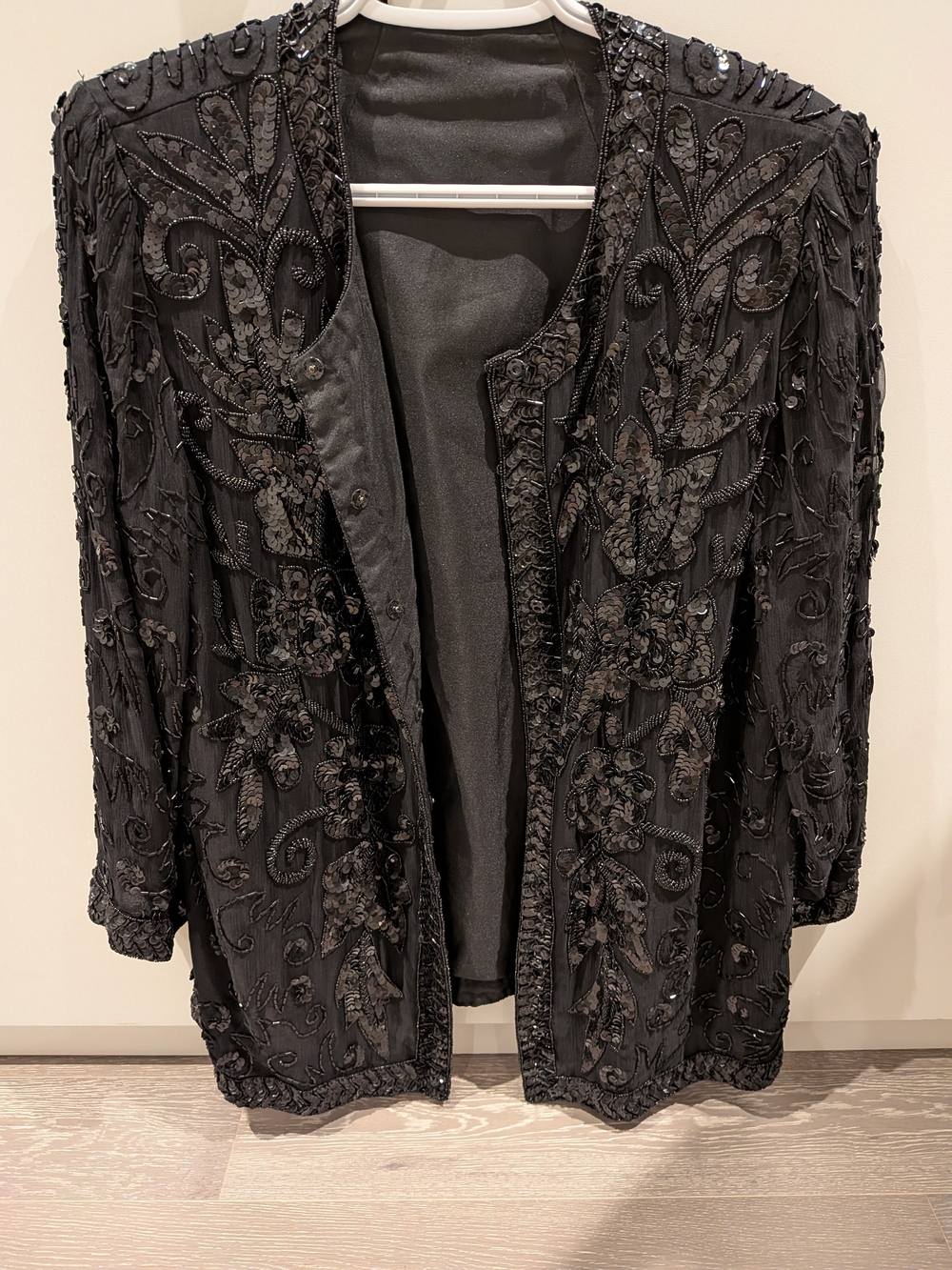 Sequins And Silk Black Jacket Dress